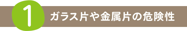 1 ガラス片や金属片の危険性